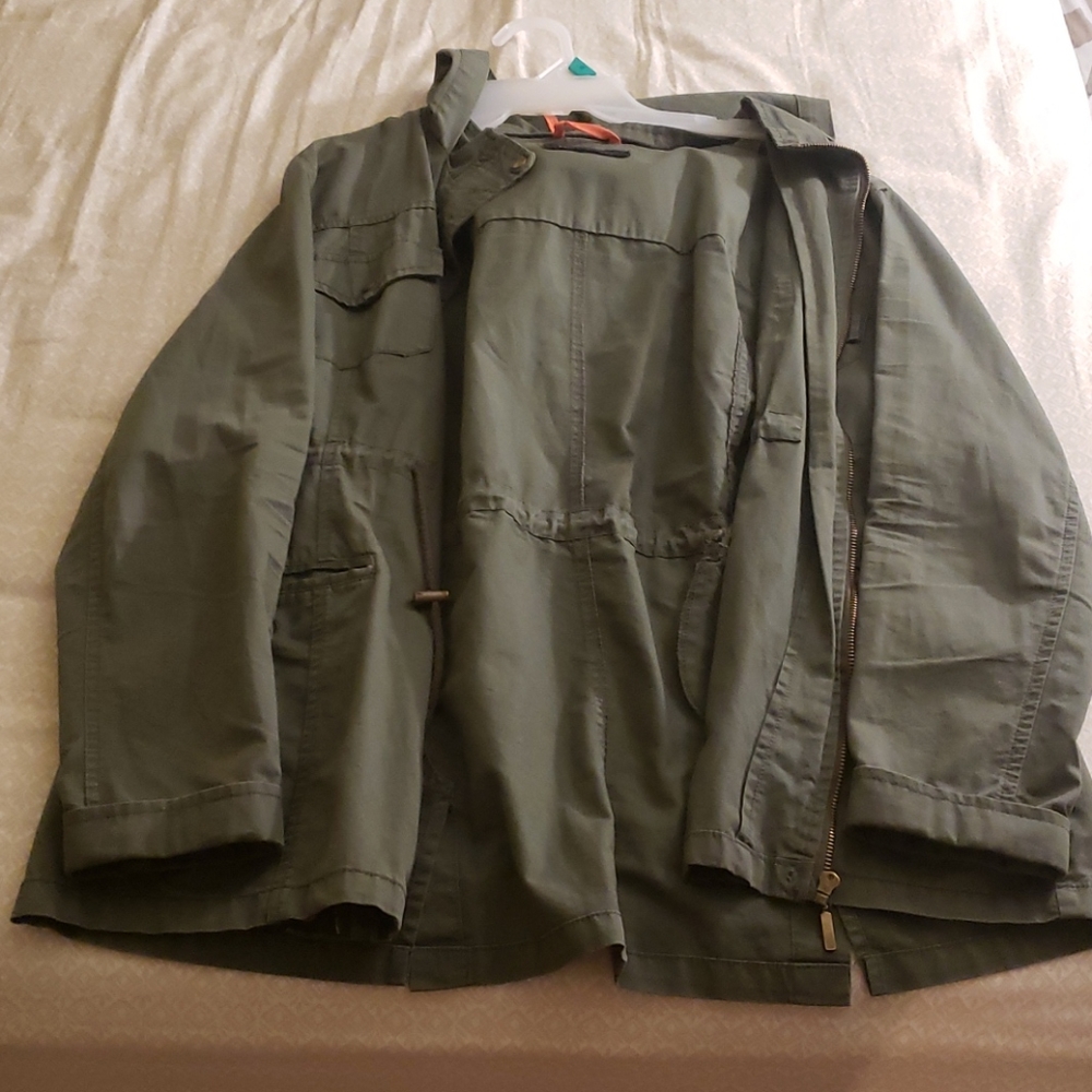 Green trench coat